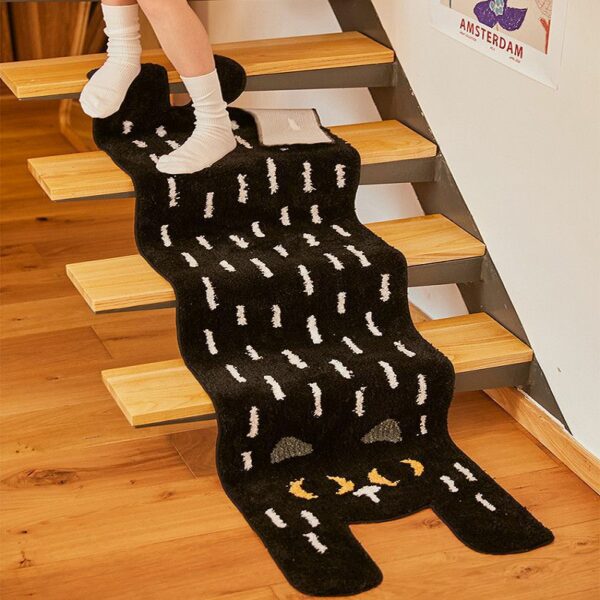 Cute Long Cat Stairs Bedroom Carpet For Living Room Bedroom Bedside Carpet Children's Room Cartoon Floor Mats