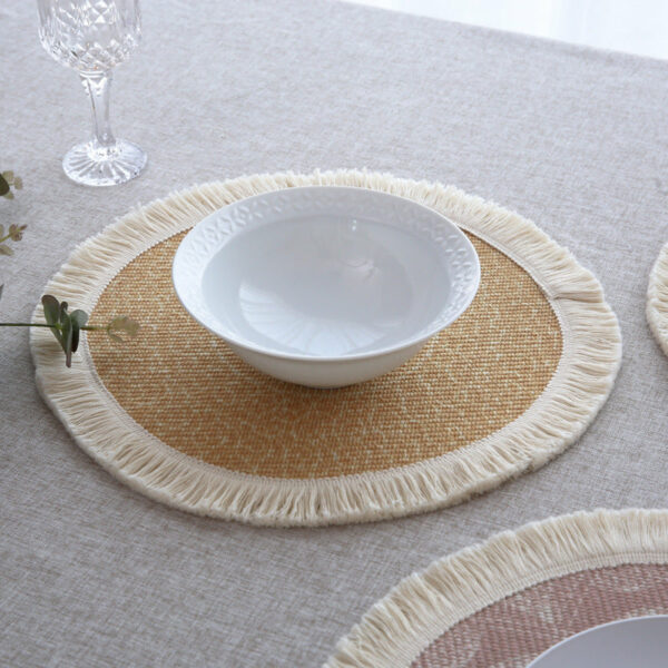 Colorful Bohemian Round Cotton Woven Placemat - Image 5