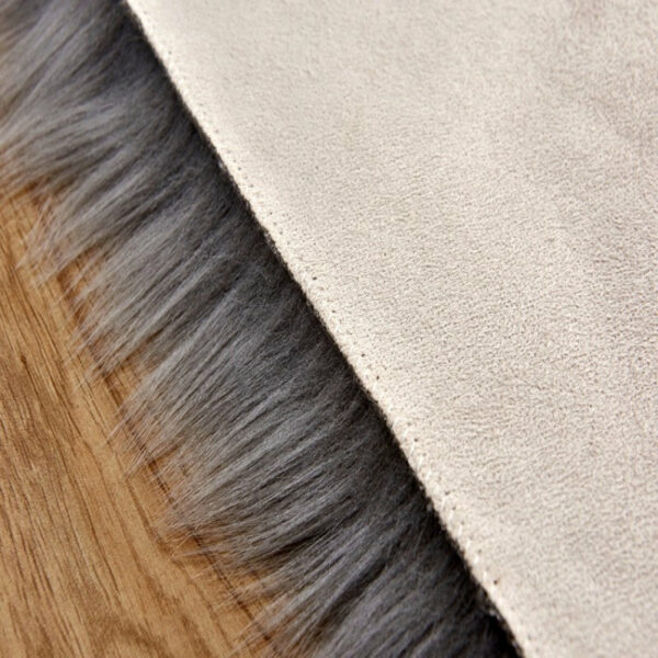 Yellow Modern Shaggy Area Faux Sheepskin Fur Round Plush Rugs For  Living Room Bedroom Hall Bedroom Bedside - Image 3