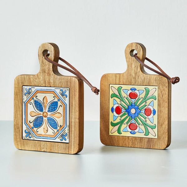 Creative Floral Pattern Wooden Kitchen Placemats - Image 4