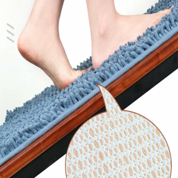 Dark Green Chenille Luxury Super Thick Soft Shaggy Bath Mats Doormat for Bathroom - Image 3