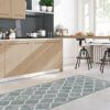 Blue Modern Geometric Rugs Runners for Living Room Bedroom Hall Office Machine Washable