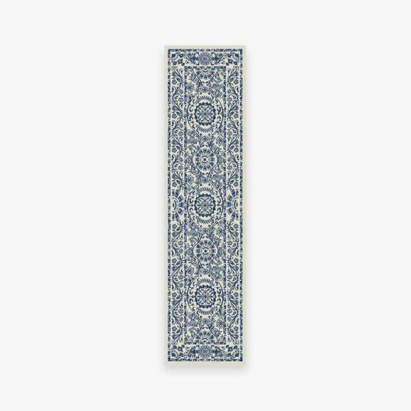 Blue Traditional Floral Rugs Runners for Living Room Bedroom Hall Office Machine Washable - Image 7