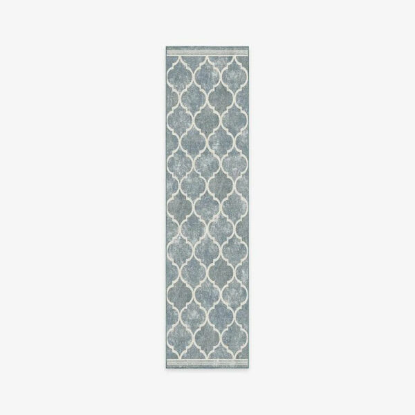 Blue Modern Geometric Rugs Runners for Living Room Bedroom Hall Office Machine Washable - Image 6