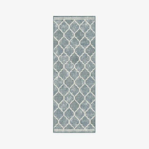 Blue Modern Geometric Rugs Runners for Living Room Bedroom Hall Office Machine Washable - Image 3