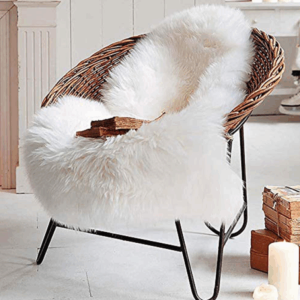 Irregular Shaped Super Soft White Faux Sheepskin Fur Area Rugs Shaggy Plush Bedside Rugs For the Bedroom Living Room Hall - Image 2
