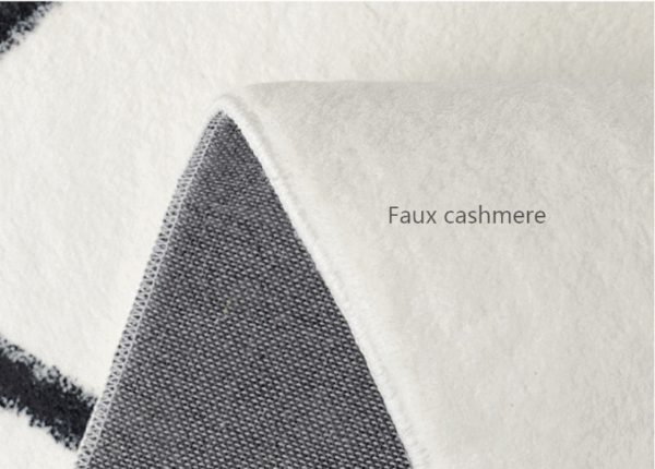 Abstract Modern Minimalist Faux Cashmere Living Room Rug Coffee Table Mat Bedroom Shaggy Floor Mats 04 - Image 3