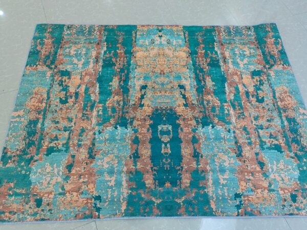 Blue Green Brown Ink Gradient Pattern Modern Abstract Rug For Bedroom Living Room Sofa Rugs Floor Mat - Image 2