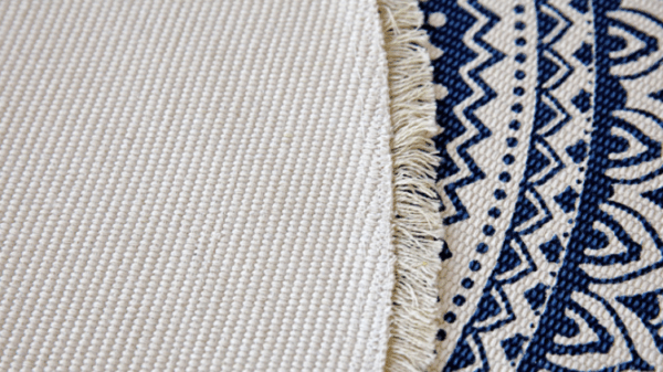 Blue Round Cotton Woven Rug Mandala Boho Floor Mat Living Room Bedroom Tasseled Foot Mat Yoga Cushion - Image 5