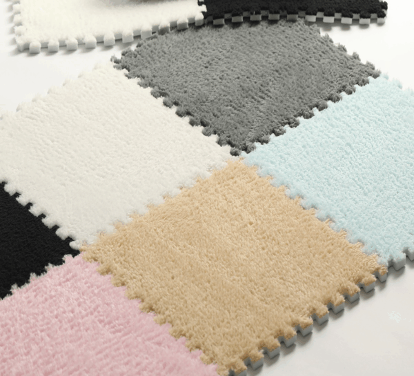 Patchwork Cuttable Modern Checkered Pattern Fuzzy Comfortable Bedroom Rug For Living Room - Image 5