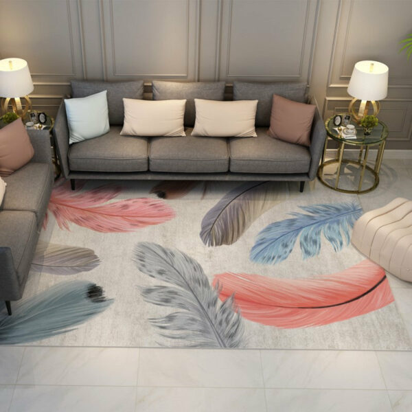 Colorful Feather Modern Simple Rugs for Dining Room Living Room Hall Bedroom Office - Image 2