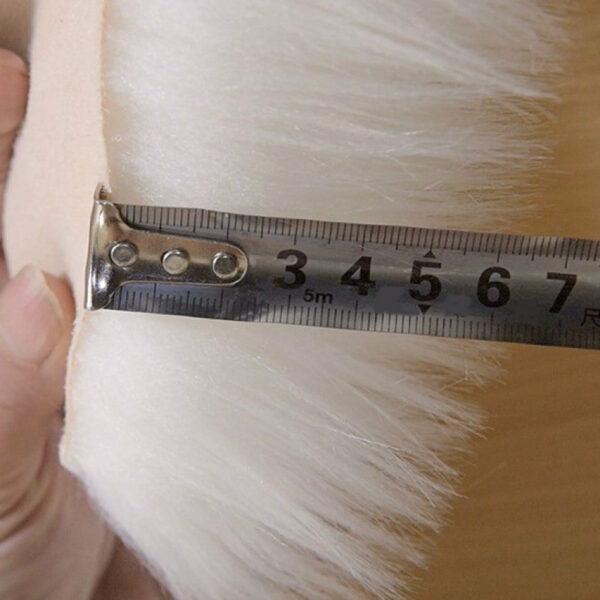 White Oval Shaped Shaggy Super Soft Faux Sheepskin Fur Plush Rugs For Living Room Hall Bedroom Bedside - Image 3