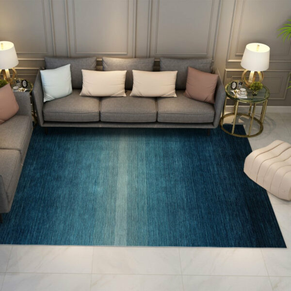 Blue Modern Abstract Patterned Simple Rugs for Living Room Dining Room Bedroom Hall - Image 2