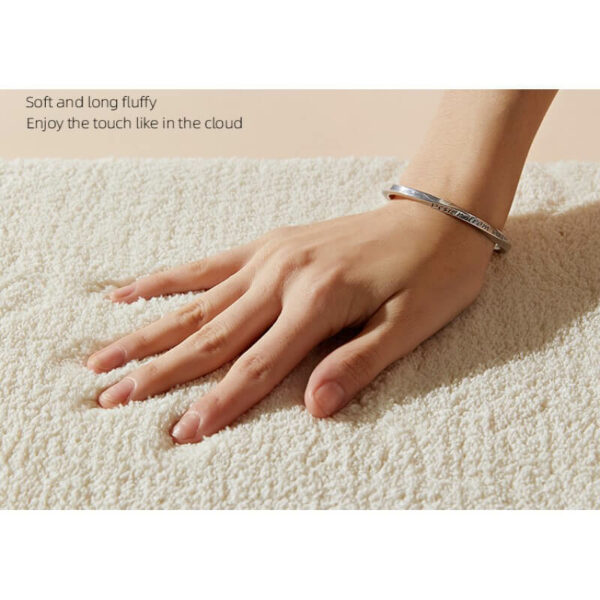 Lines Pattern Green Round Faux Cashmere Shaggy Area Rugs For Bedroom Kids Room Bedside Carpets - Image 3