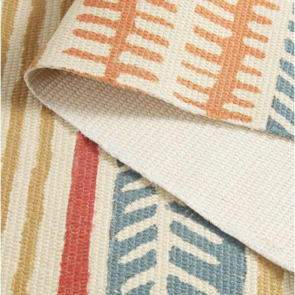 Colourful Geometric Cotton Area Rug with Tassel Hand Woven Floor Carpet Rug for Living Room Bedroom - Image 5