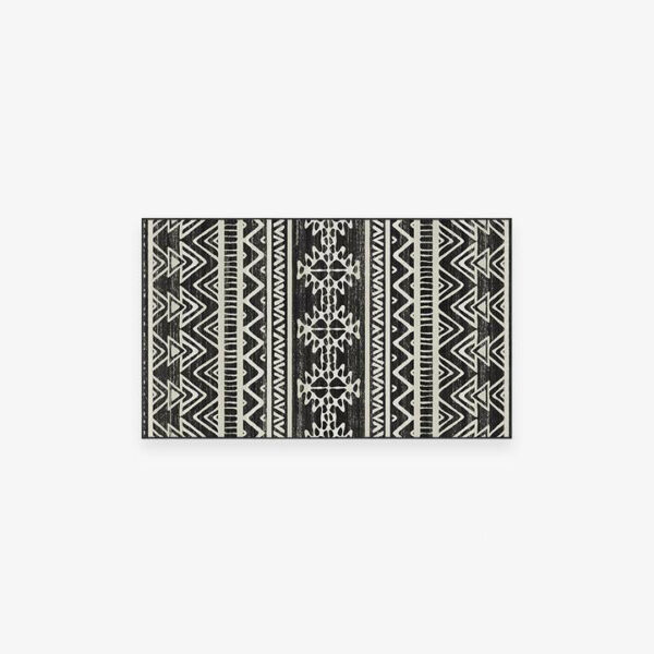 Modern Black Geometric Rugs for Living Room Bedroom Hall Office Machine Washable - Image 8