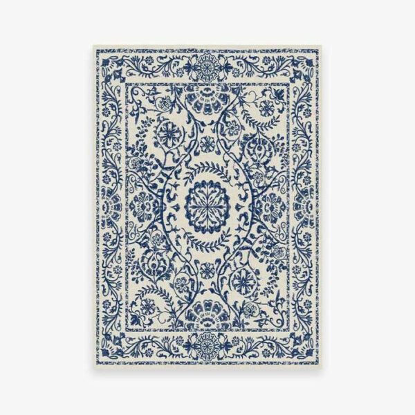 Blue Traditional Floral Rugs Runners for Living Room Bedroom Hall Office Machine Washable - Image 9