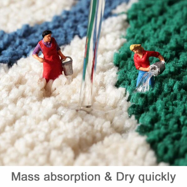 Extra Soft Flocking Bath Mats Absorbent Non-Slip Bathroom Rugs Leaves 05 - Image 3