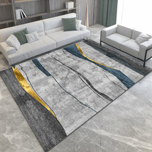 Grey Modern Geometric Simple Rugs for Living Room Dining Room Bedroom Hall - Image 4