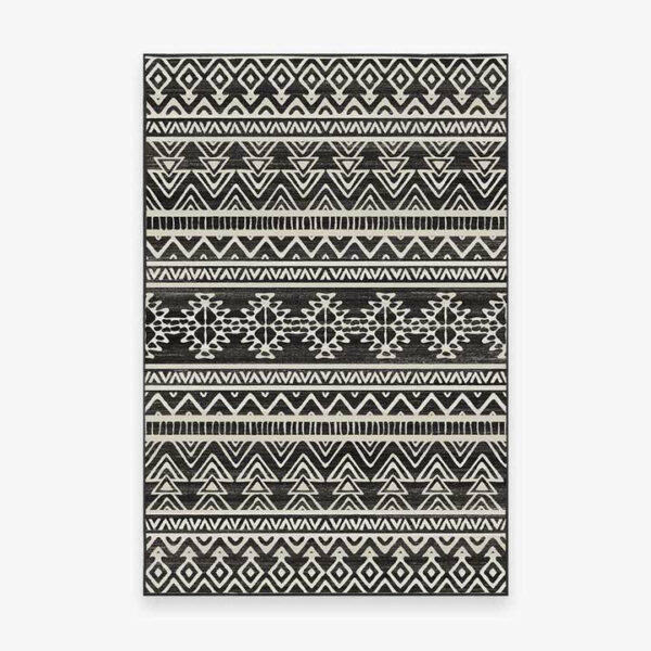 Modern Black Geometric Rugs for Living Room Bedroom Hall Office Machine Washable - Image 9
