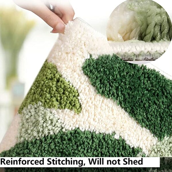 Extra Soft Flocking Bath Mats Absorbent Non-Slip Bathroom Rugs  Leaves - Image 4
