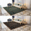 Green Black Shaggy Traditional Retro Patterned Carpets for the Lobby Office