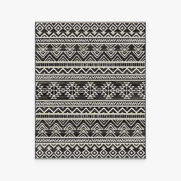 Modern Black Geometric Rugs for Living Room Bedroom Hall Office Machine Washable - Image 10
