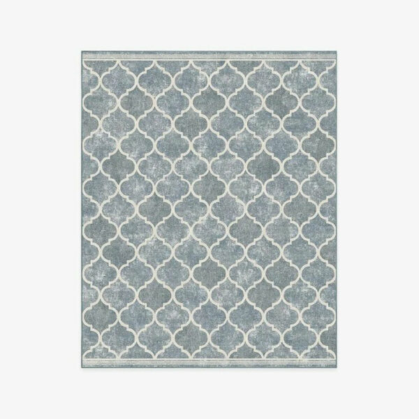 Blue Modern Geometric Rugs Runners for Living Room Bedroom Hall Office Machine Washable - Image 10