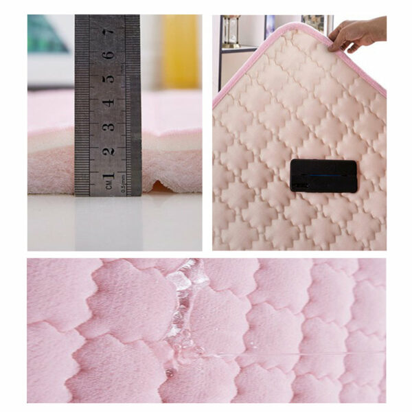 Green Thickened Rugs Coral Fleece Carpets for Living Room Bedroom Bedside Entrance - Image 2