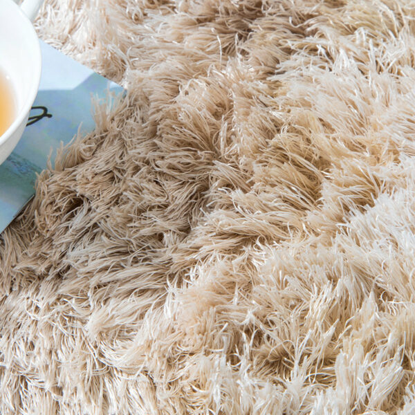 Gradient Beige Colour Modern Plain Carpet Bedroom Living Room Sofa Rugs Soft Plush Shaggy Rugs - Image 3