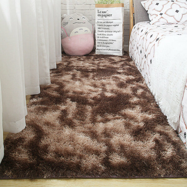 Gradient Brown Colour Modern Plain Carpet Bedroom Living Room Sofa Rugs Soft Plush Shaggy Rugs - Image 3