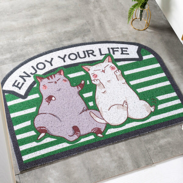 Lovely Cats Pets Sand Dust Scraping Abrasion Resistance  Durable Non-slip Mats Cartoon Doormat - Image 4