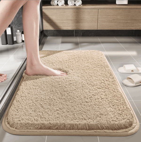 Simple Solid Colour Thickened Absorbent Non-slip Family Bathroom Doorway Entrance Mats 01