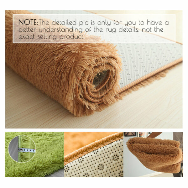 Beige-Yellow Colour Modern Plain Carpet Bedroom Living Room Sofa Rugs Soft Plush Shaggy Rugs - Image 5