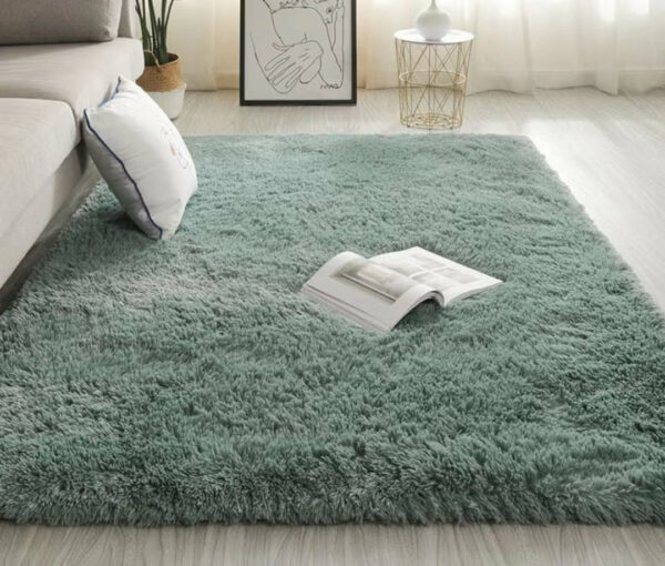 Green Turquoise Color Modern Plain Rug Bedroom Living Room Sofa Rug Soft Plush Shaggy Rugs