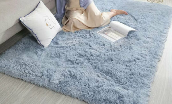 Lake Blue Color Modern Plain Rug Bedroom Living Room Sofa Rug Soft Plush Shaggy Rugs