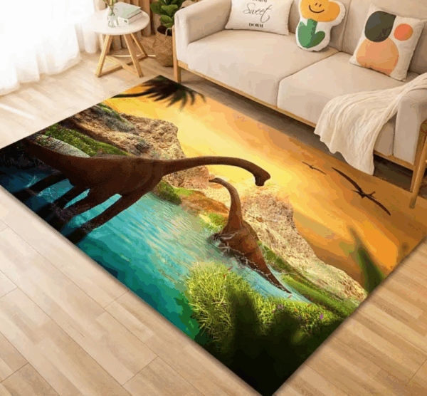 Dinosaur Themed Decorative Floor Mats For Bedroom Children's Room Sofa Mat Easy Care Floor Mats - Image 2
