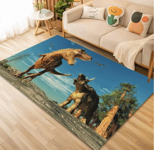 Dinosaur Themed Decorative Floor Mats For Bedroom Children's Room Sofa Mat Easy Care Floor Mats - Image 4