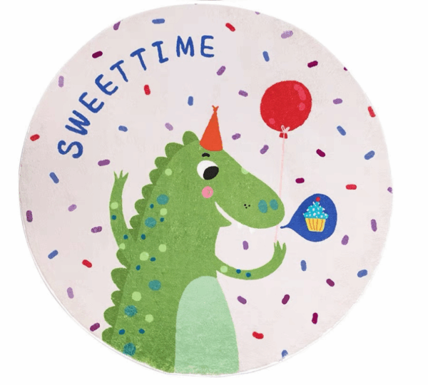 Cute Animals Round Faux Cashmere Rugs For Living Room Bedroom Rug Bedside Rug Children's Room
