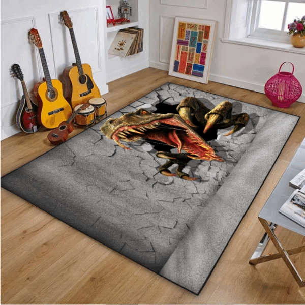 Dinosaur Happy Land Floor Mats For Bedroom Children's Room Sofa Mat Easy Care Floor Mats - Image 4