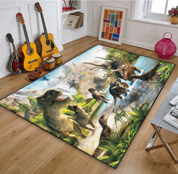 Dinosaur Happy Land Floor Mats For Bedroom Children's Room Sofa Mat Easy Care Floor Mats - Image 6