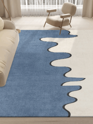 Lovely Simple Pattern Faux Cashmere Rugs For Living Room Bedroom Bedside Rugs Anti-slip Foot Mats