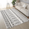 Persian-style Geometric Pattern Faux Cashmere Rugs For Living Room Bedroom Bedside Rugs Anti-slip Foot Mats