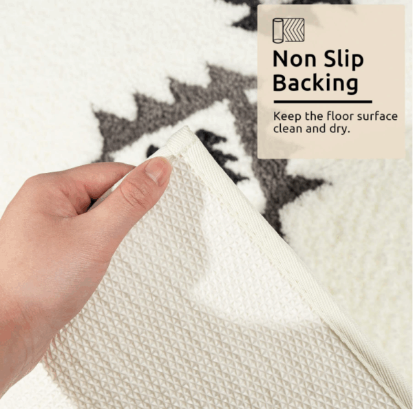 Bohemian Style Super Soft Flocked Bath Mat Absorbent And Non-slip Bathroom Rugs - Image 3