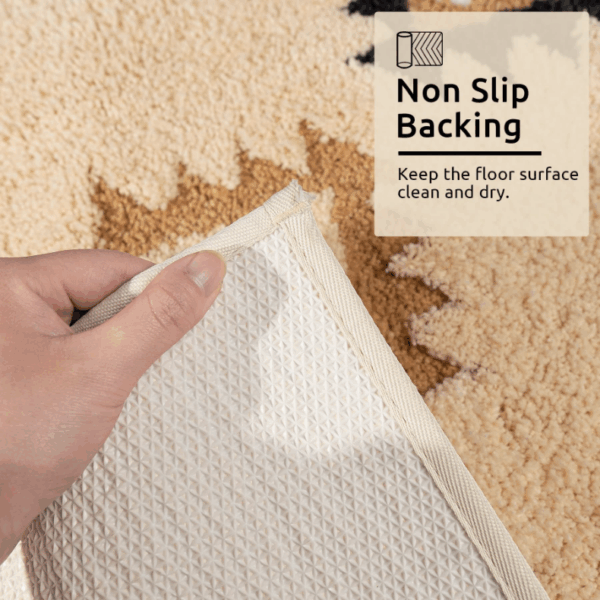 Bohemian Style Super Soft Flocked Bath Mat Absorbent And Non-slip Bathroom Rugs - Image 4