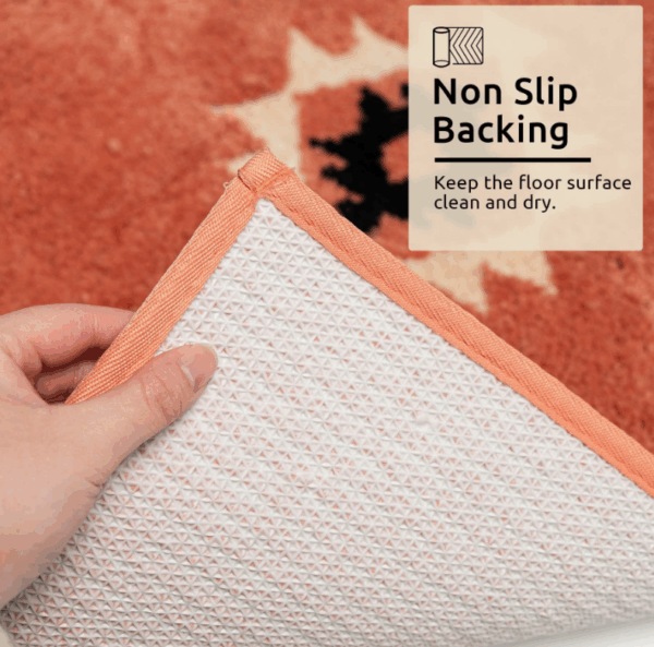 Bohemian Style Super Soft Flocked Bath Mat Absorbent And Non-slip Bathroom Rugs - Image 4