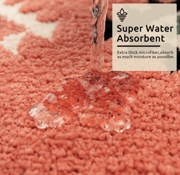 Bohemian Style Super Soft Flocked Bath Mat Absorbent And Non-slip Bathroom Rugs - Image 2