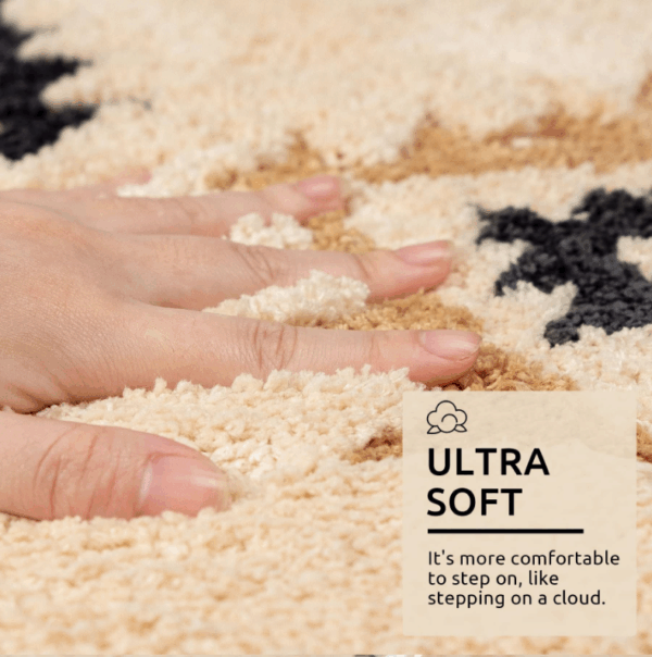 Bohemian Style Super Soft Flocked Bath Mat Absorbent And Non-slip Bathroom Rugs - Image 2