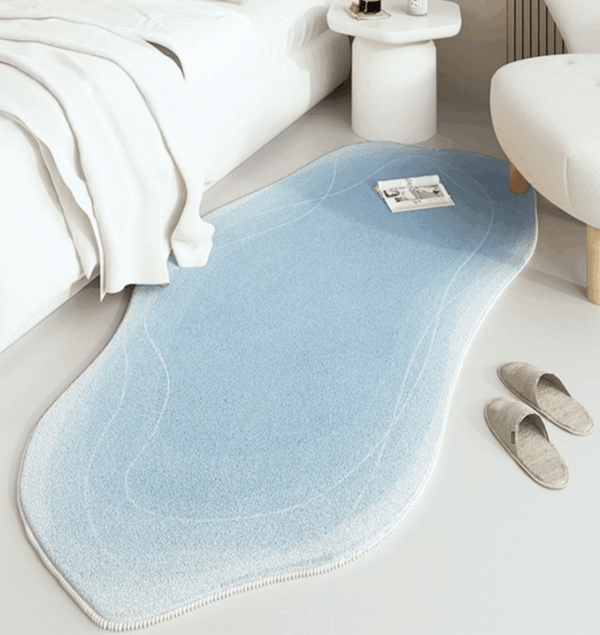 Irregular Style Modern Minimalist Faux Cashmere Rugs For Living Room Bedroom Bedside Rugs Anti-slip Foot Mats 02