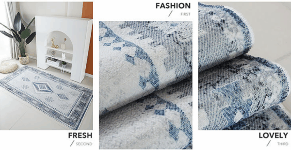Light Luxury Vintage Living Room Faux Cashmere Sofa Rug Carpet Bedroom Bedside Rug Machine Washable Plush Floor Mats 03 - Image 2